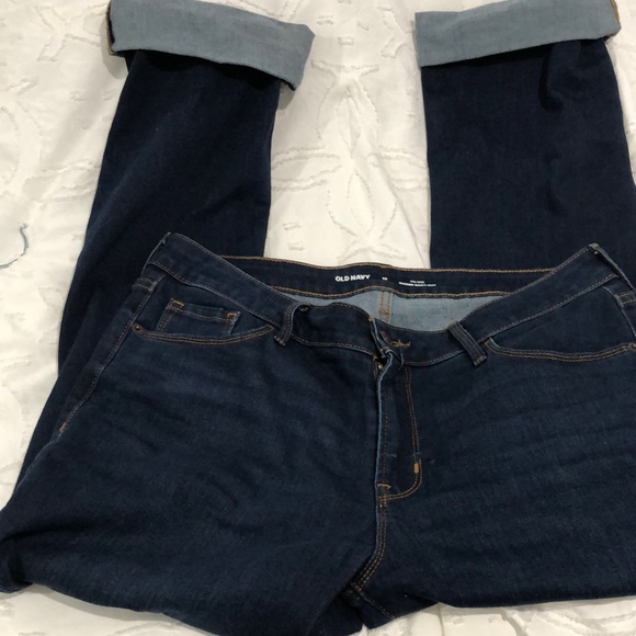 Old Navy Womens OG Straight High Rise Curvy Jeans Plus Sz 20 Blue Stretch New